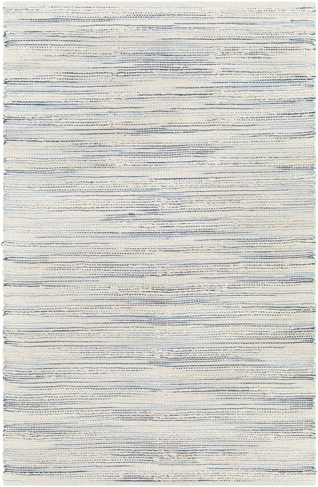 Castillejos Modern Abstract Ivory And Blue Hand Woven Area Rug - The Rug Decor