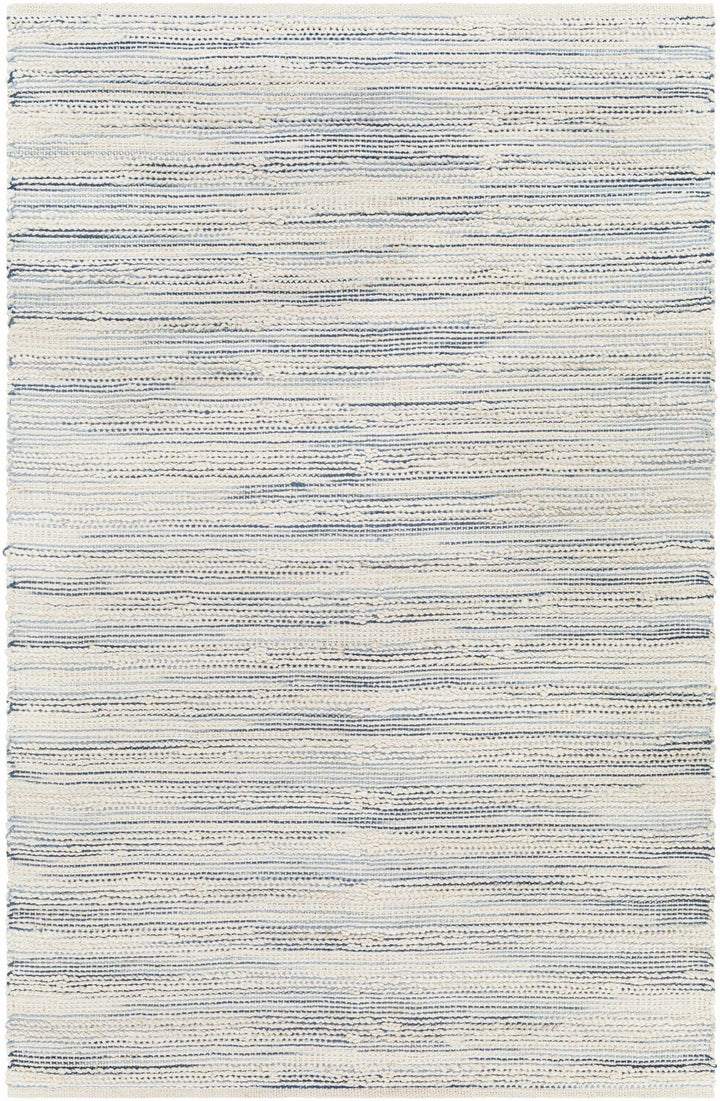 Castillejos Modern Abstract Ivory And Blue Hand Woven Area Rug - The Rug Decor
