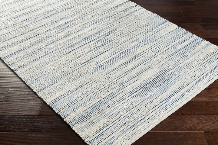 Castillejos Modern Abstract Ivory And Blue Hand Woven Area Rug - The Rug Decor