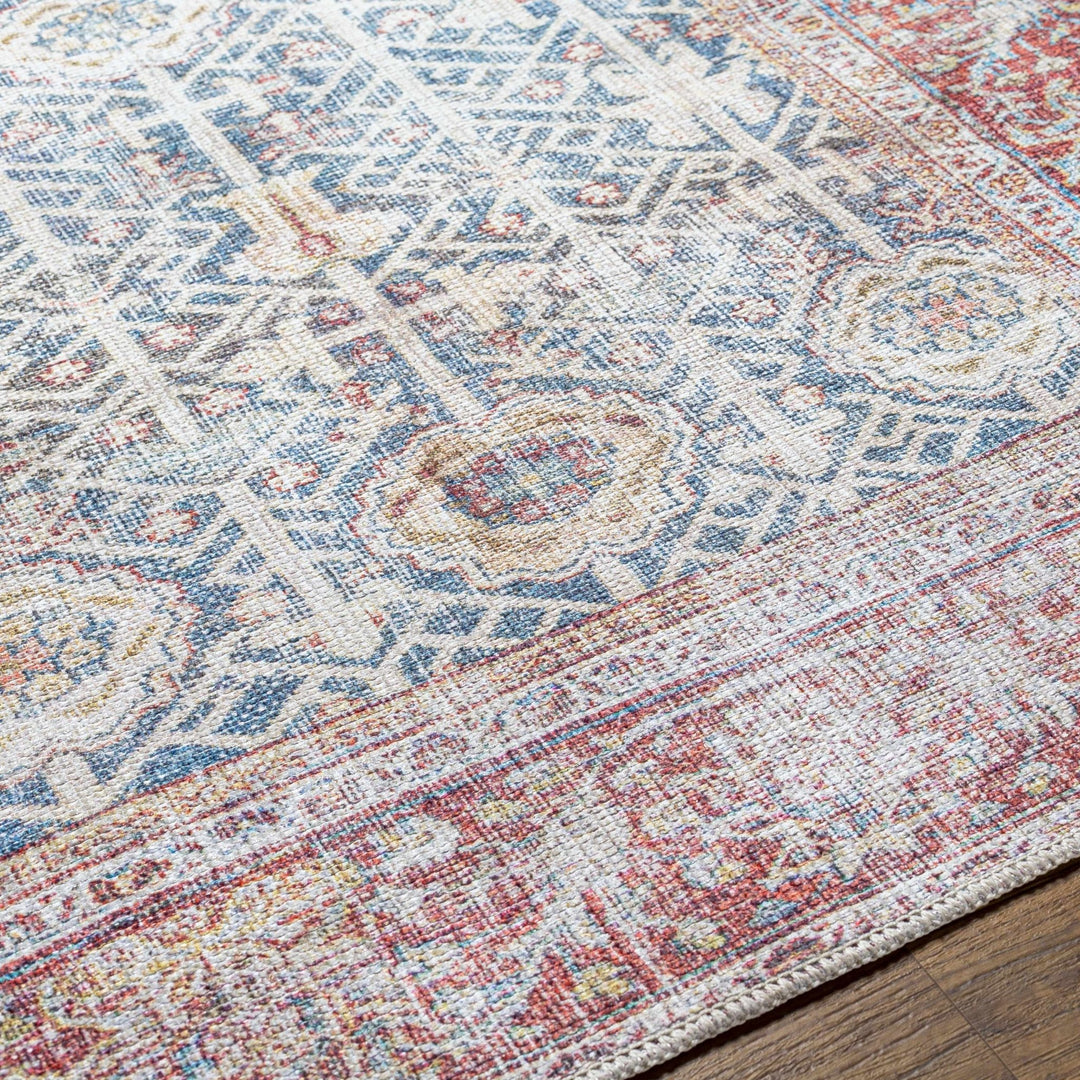 Catadupa Blue Traditional Style Distressed Washable Area Rug - The Rug Decor