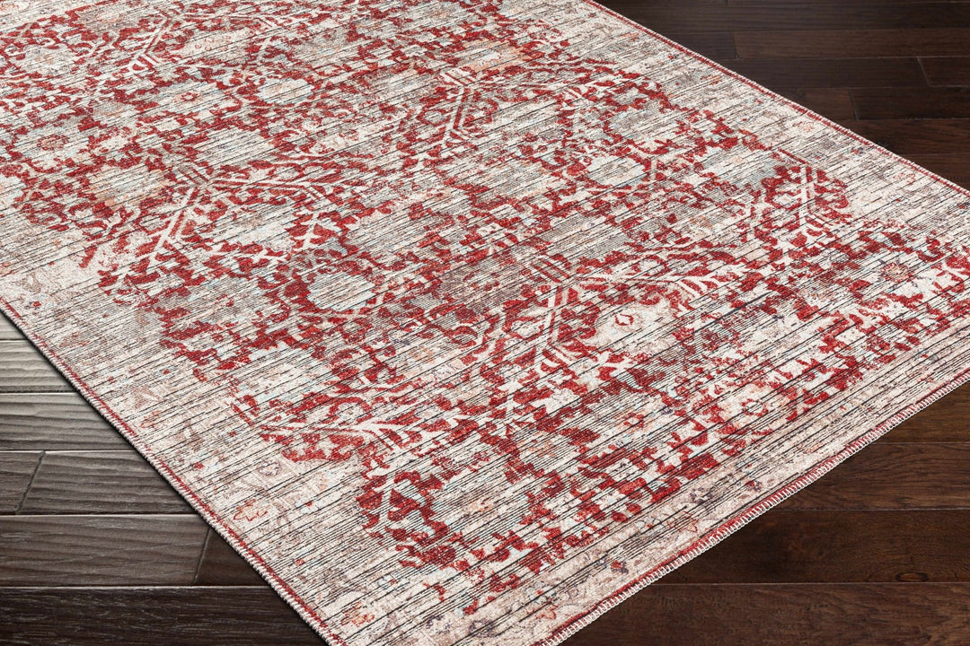 Cathy Traditional Transitional Red And Beige Area Rug - The Rug Decor