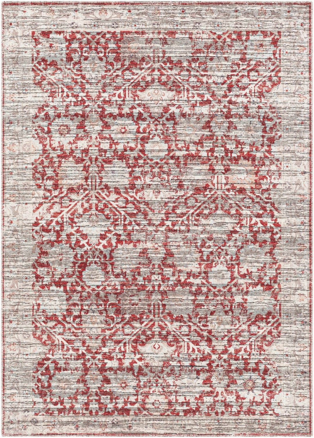 Cathy Traditional Transitional Red And Beige Area Rug - The Rug Decor