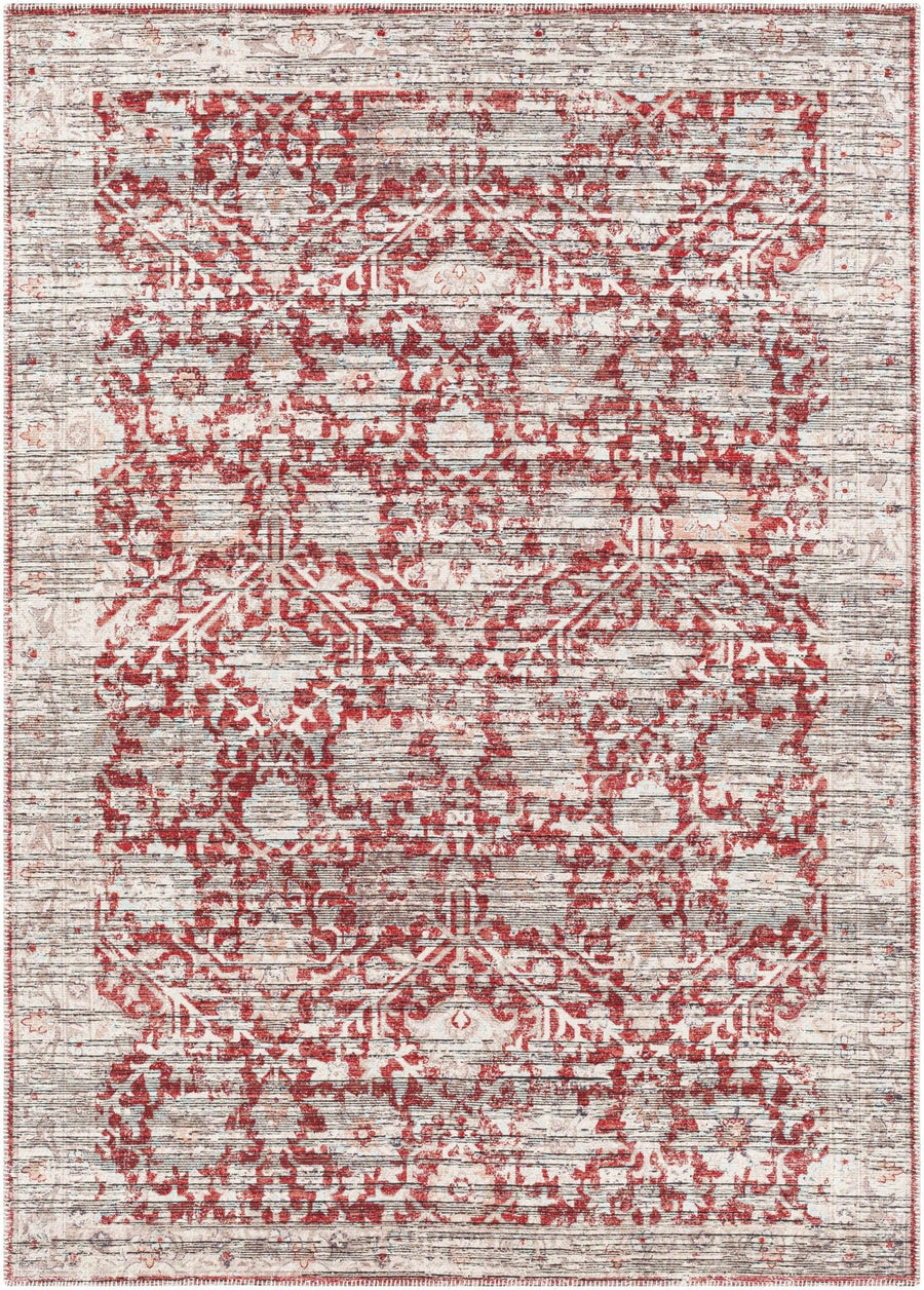 Cathy Traditional Transitional Red And Beige Area Rug - The Rug Decor