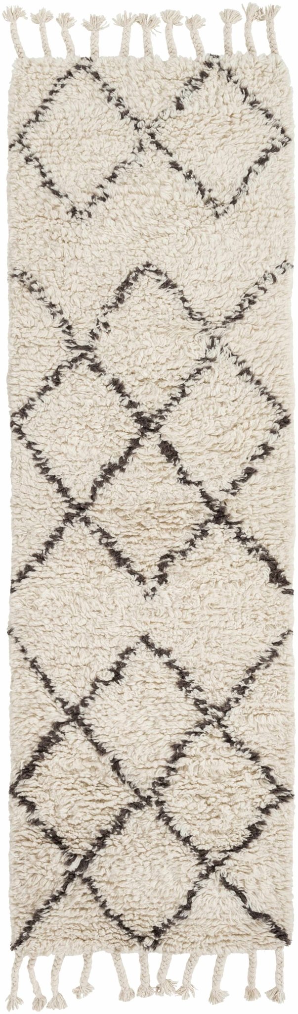 Catoosa Bohemian Trellis Pattern ivory Hand Woven Wool Rug - The Rug Decor