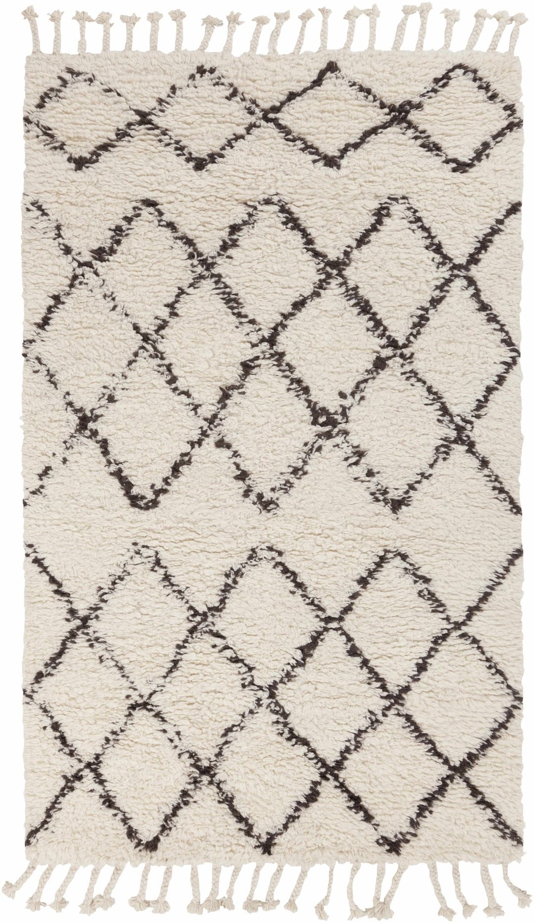 Catoosa Bohemian Trellis Pattern ivory Hand Woven Wool Rug - The Rug Decor