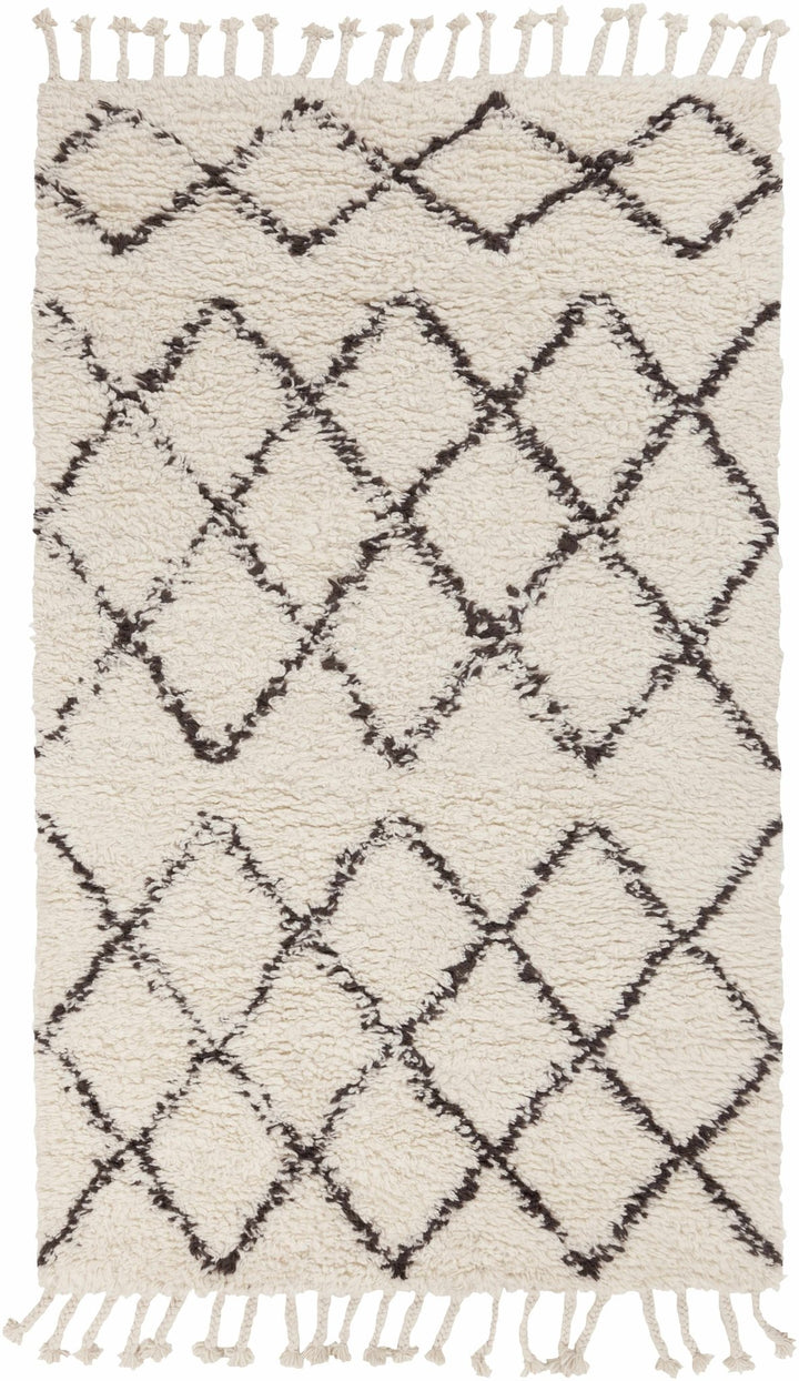 Catoosa Bohemian Trellis Pattern ivory Hand Woven Wool Rug - The Rug Decor