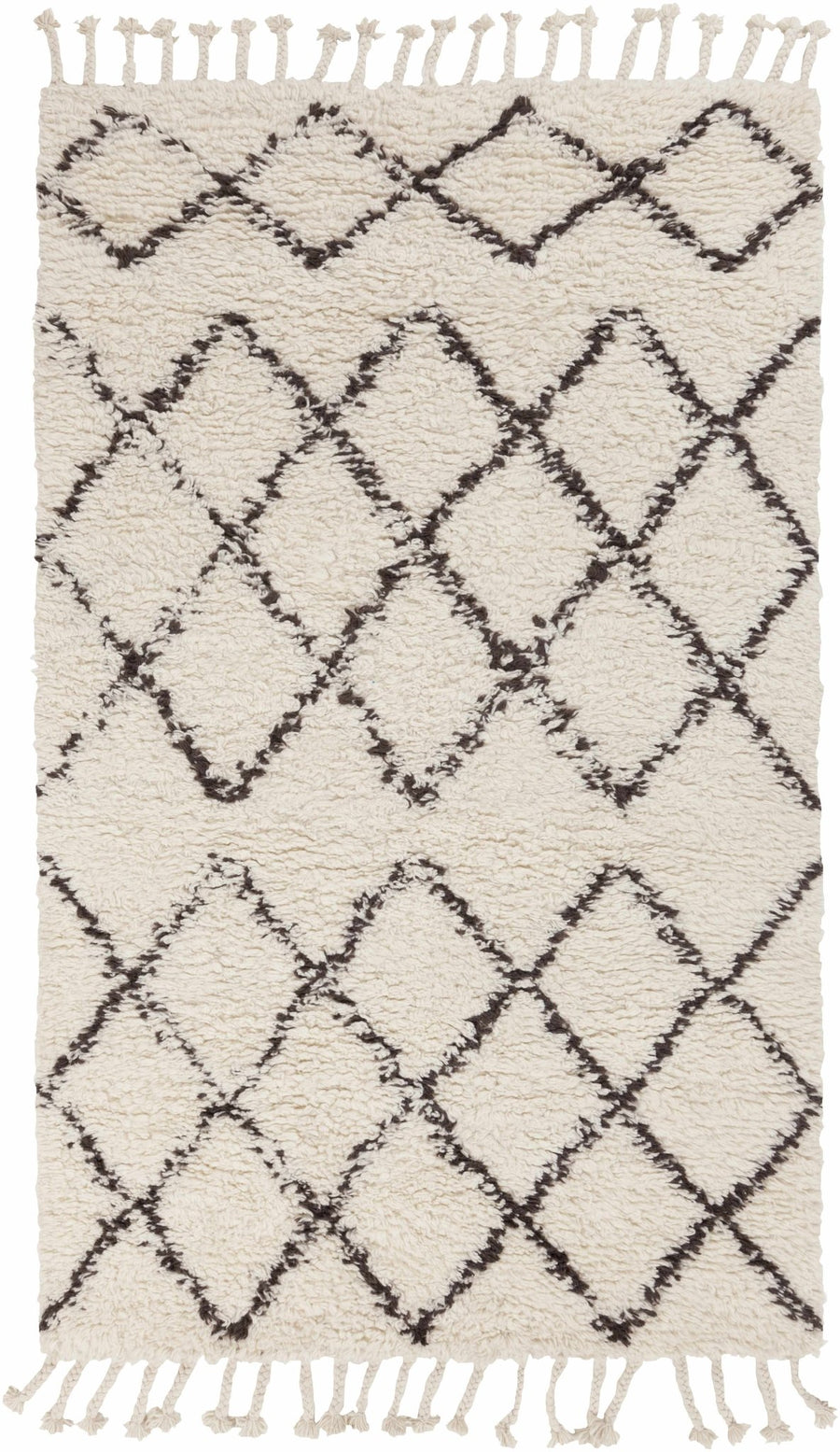 Catoosa Bohemian Trellis Pattern ivory Hand Woven Wool Rug - The Rug Decor