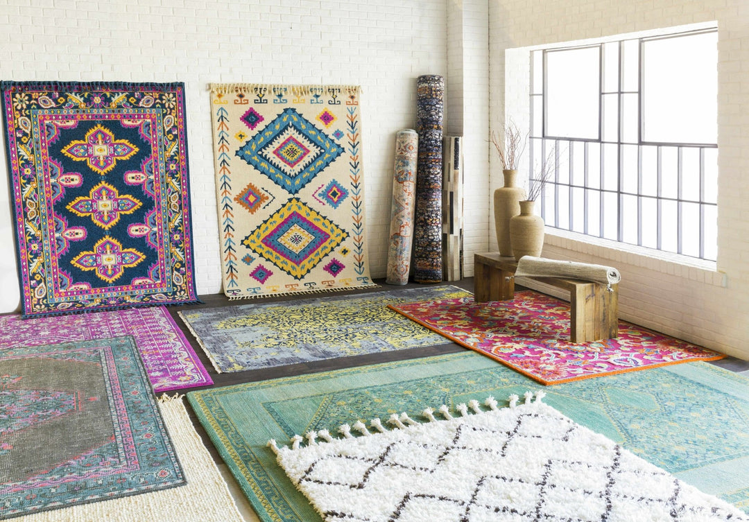 Catoosa Bohemian Trellis Pattern ivory Hand Woven Wool Rug - The Rug Decor
