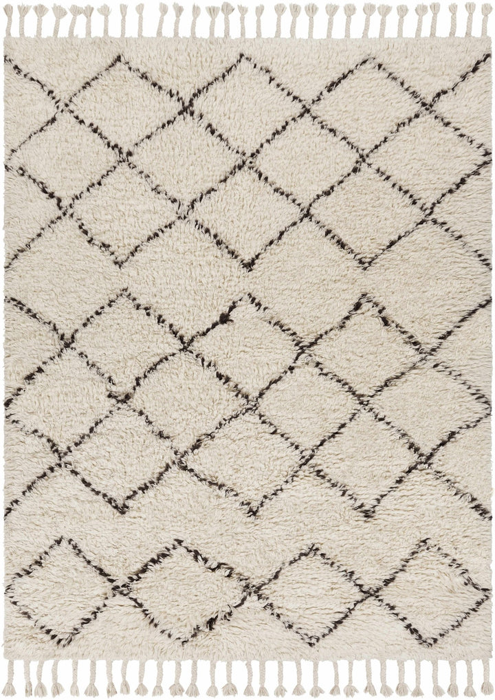Catoosa Bohemian Trellis Pattern ivory Hand Woven Wool Rug - The Rug Decor