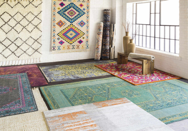 Catoosa Bohemian Trellis Pattern ivory Hand Woven Wool Rug - The Rug Decor