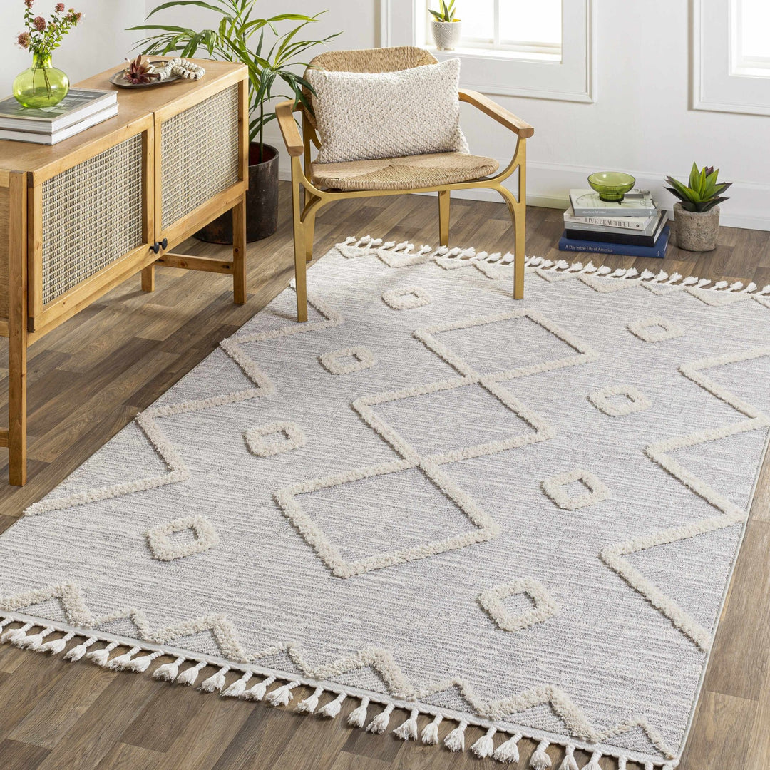 Cauldwell Modern Southwestern Gray And Ivory Rug - The Rug Decor