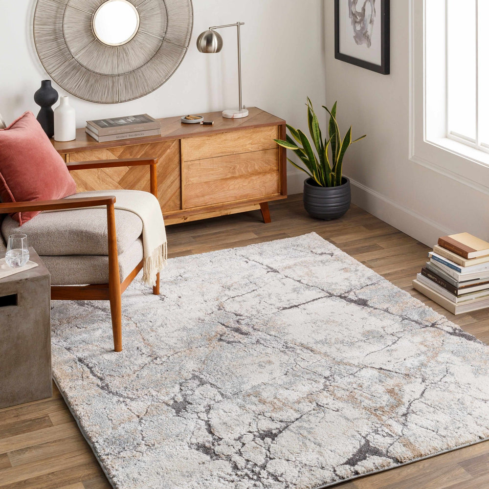 Cavetown Gray And Brown Modern Abstract Design Area Rug - The Rug Decor