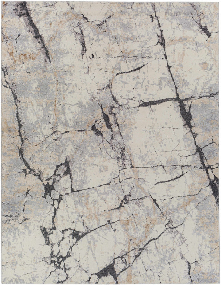 Cavetown Gray And Brown Modern Abstract Design Area Rug - The Rug Decor