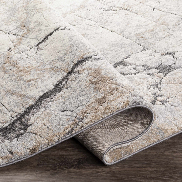 Cavetown Gray And Brown Modern Abstract Design Area Rug - The Rug Decor