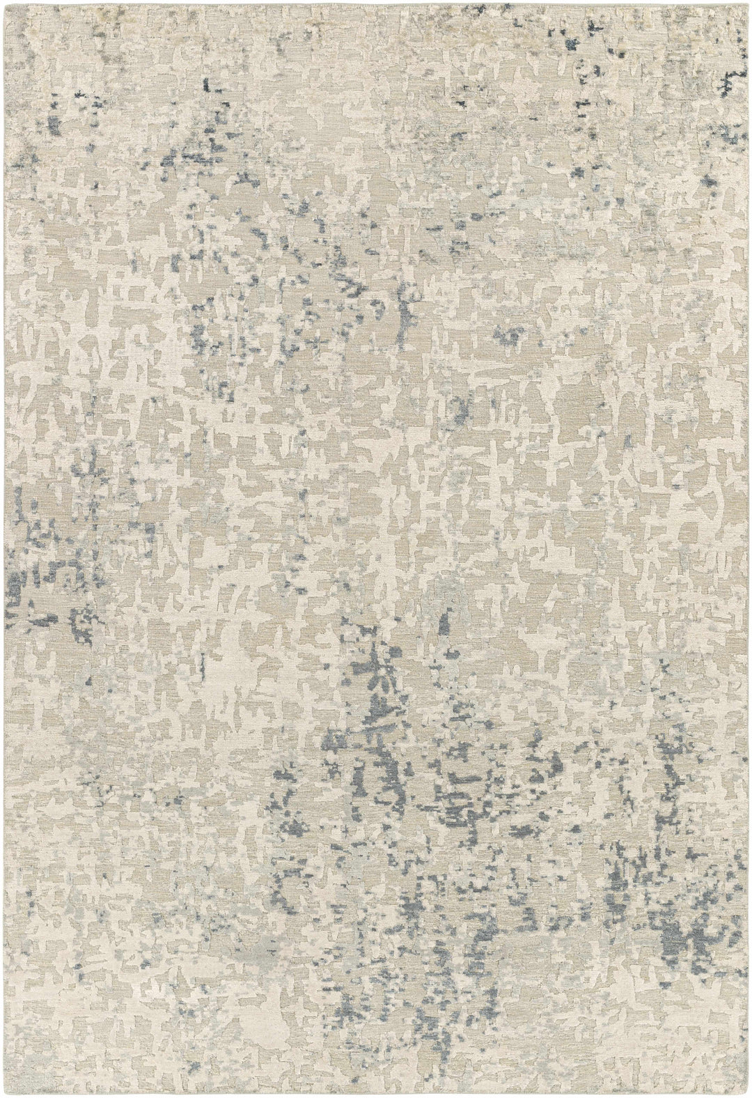Cayuga Modern Abstract Design Beige Hand Knotted Area Rug