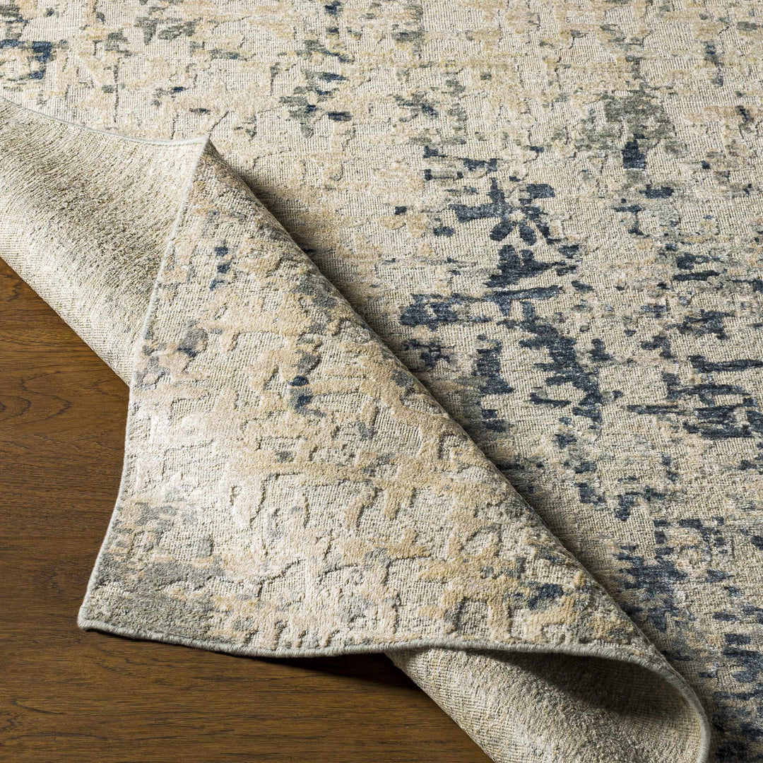 Cayuga Modern Abstract Design Beige Hand Knotted Area Rug