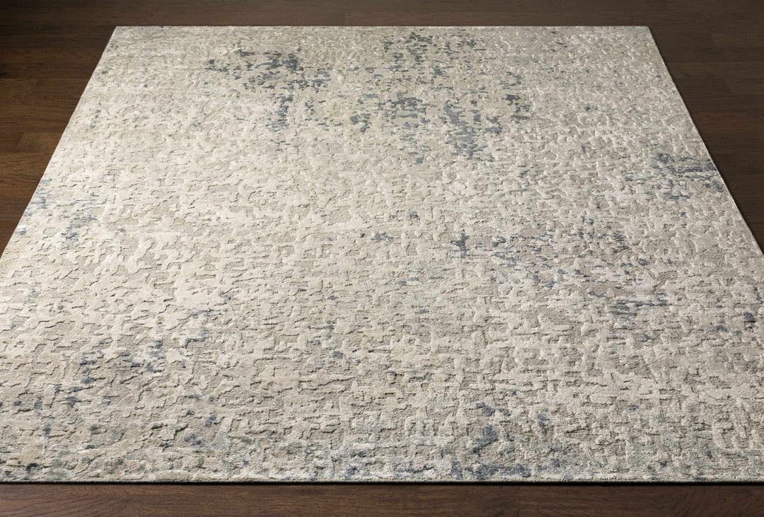 Cayuga Modern Abstract Design Beige Hand Knotted Area Rug