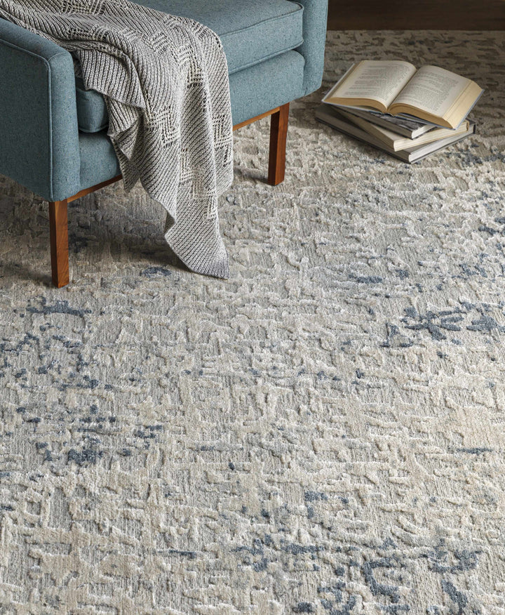 Cayuga Modern Abstract Design Beige Hand Knotted Area Rug
