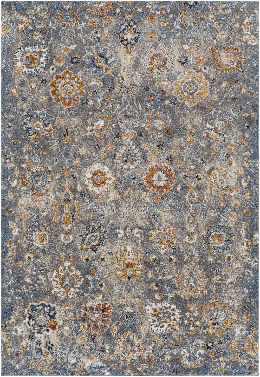Cogan Traditional Style Gray And Blue Area Rug