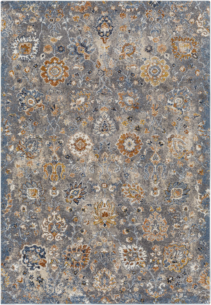 Cogan Traditional Style Gray And Blue Area Rug
