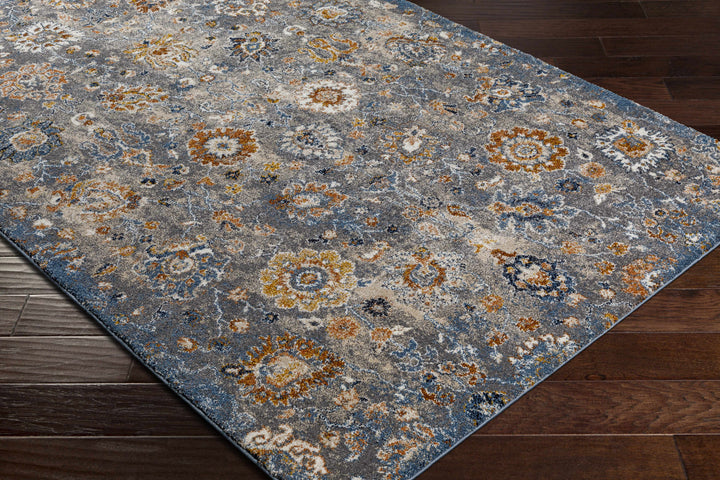 Cogan Traditional Style Gray And Blue Area Rug