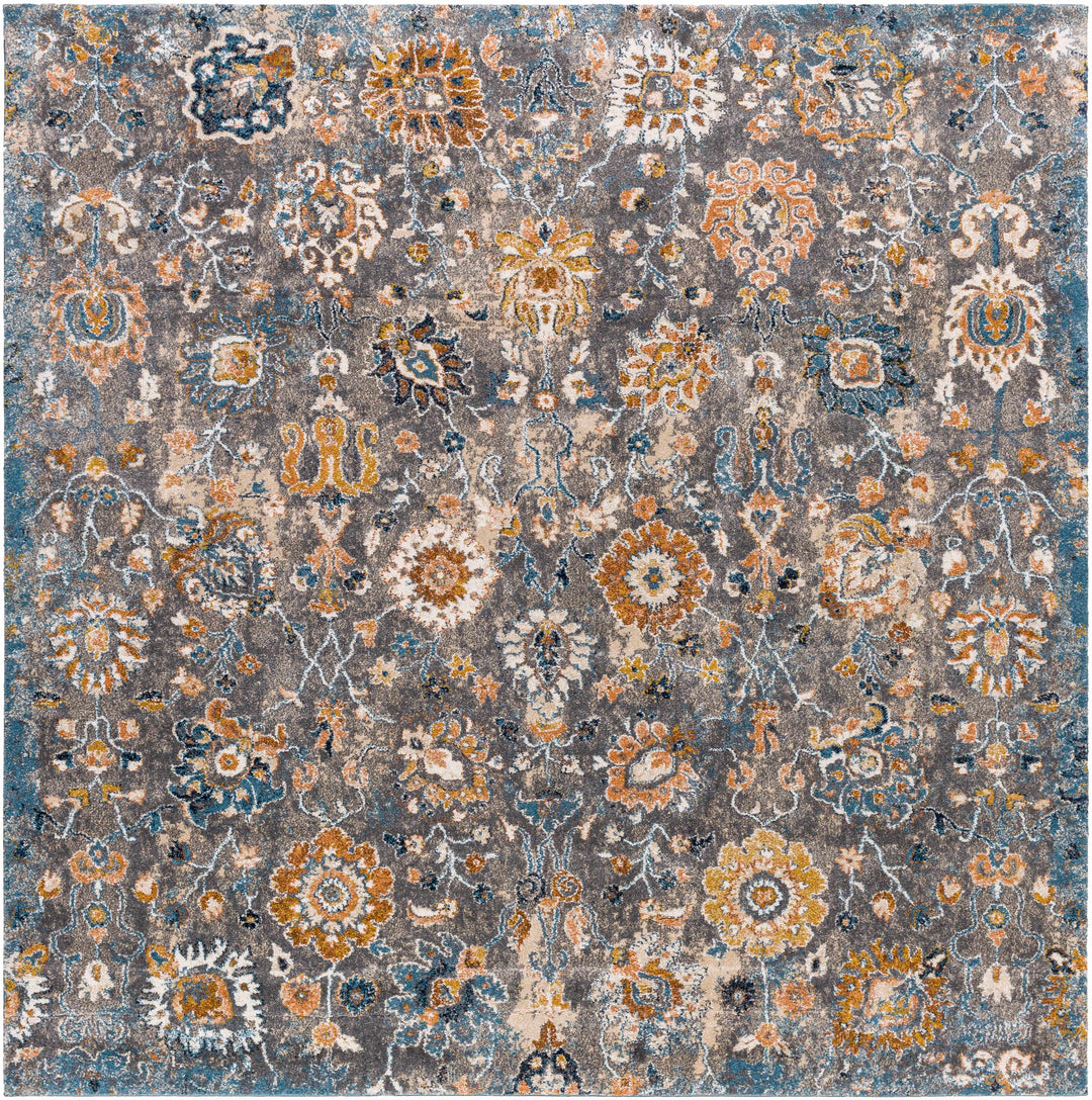 Cogan Traditional Style Gray And Blue Area Rug