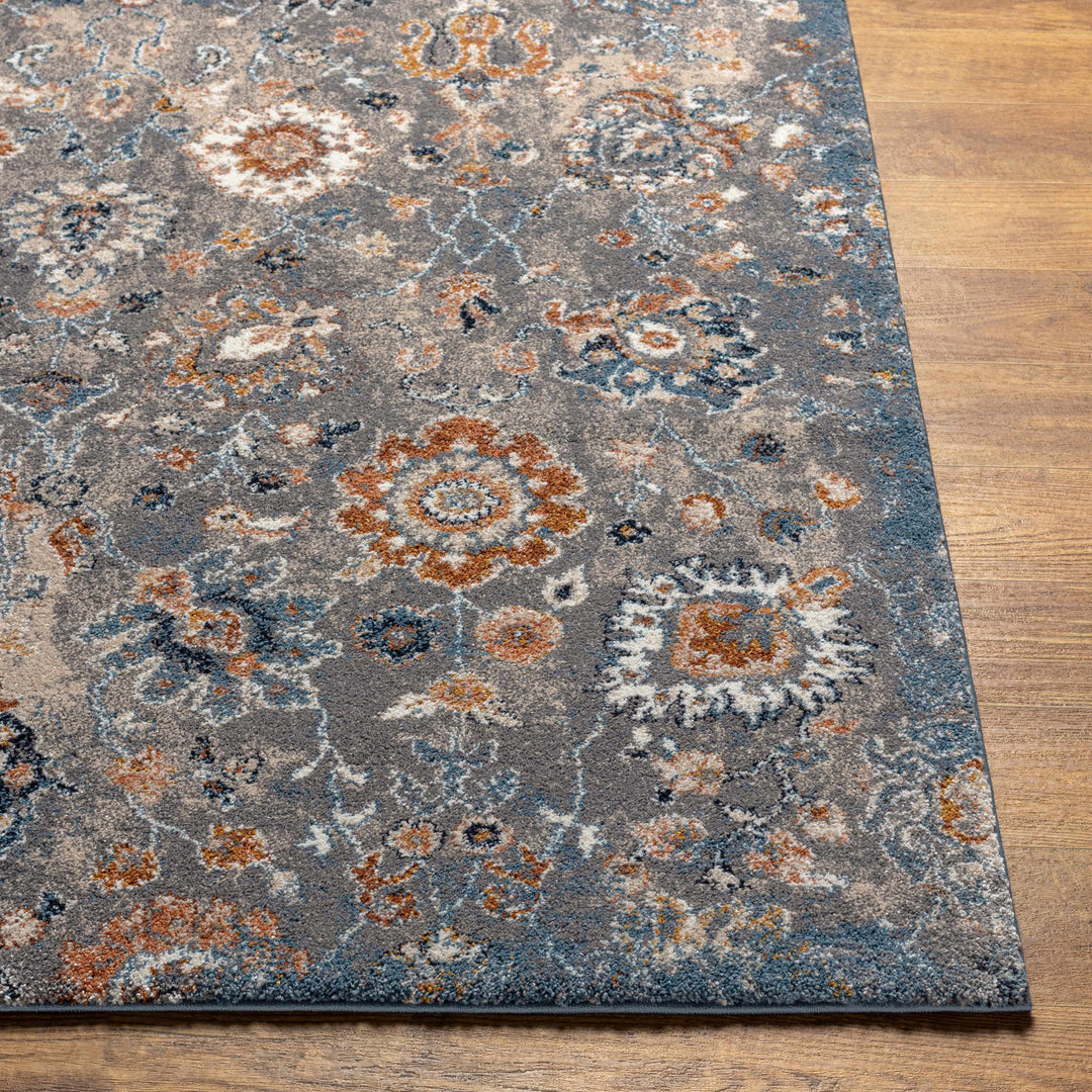 Cogan Traditional Style Gray And Blue Area Rug