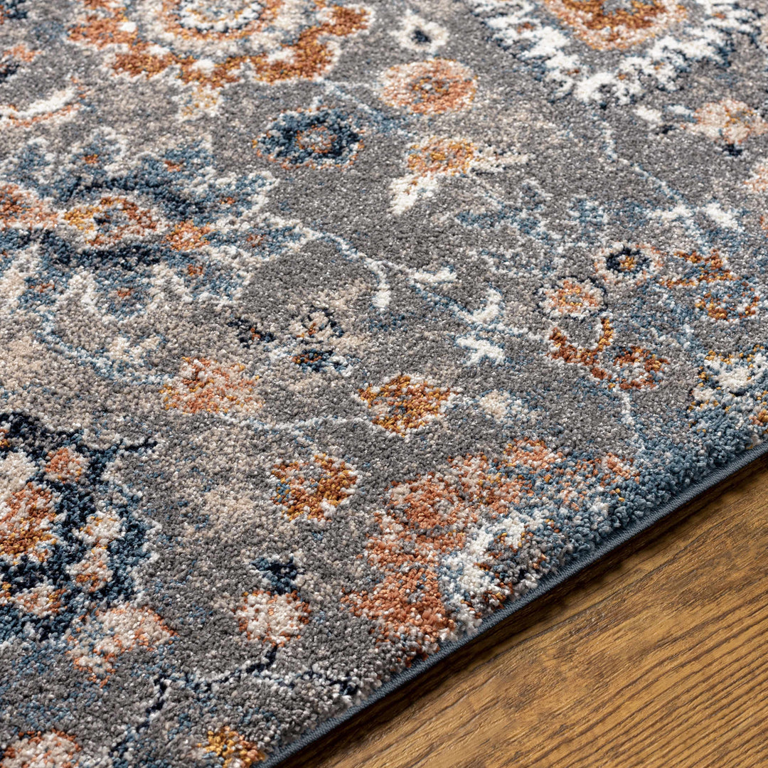 Cogan Traditional Style Gray And Blue Area Rug