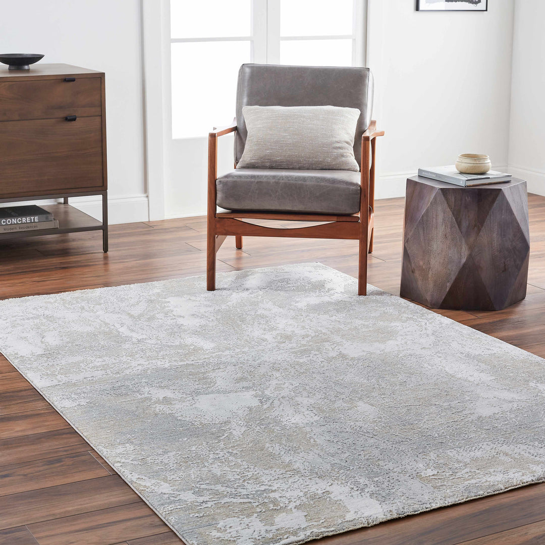 Cady Modern Abstract Design Gray And Beige Area Rug