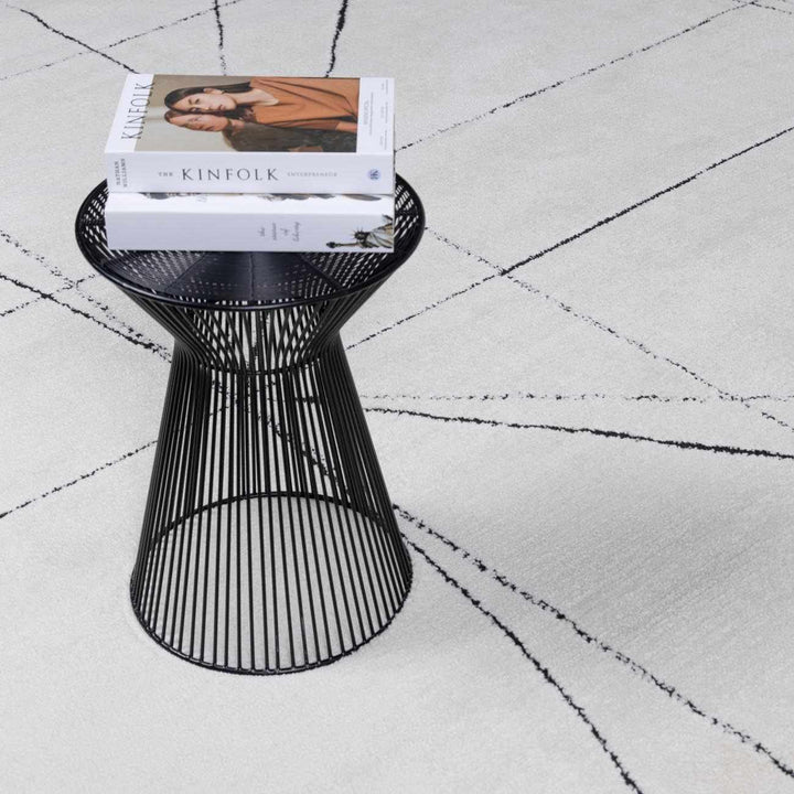 Cecily Contemporary Style Ivory And Black Area Rug - The Rug Decor