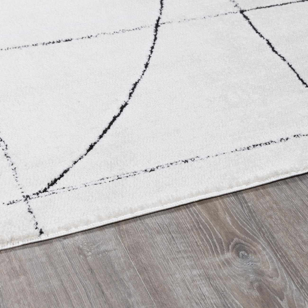 Cecily Contemporary Style Ivory And Black Area Rug - The Rug Decor