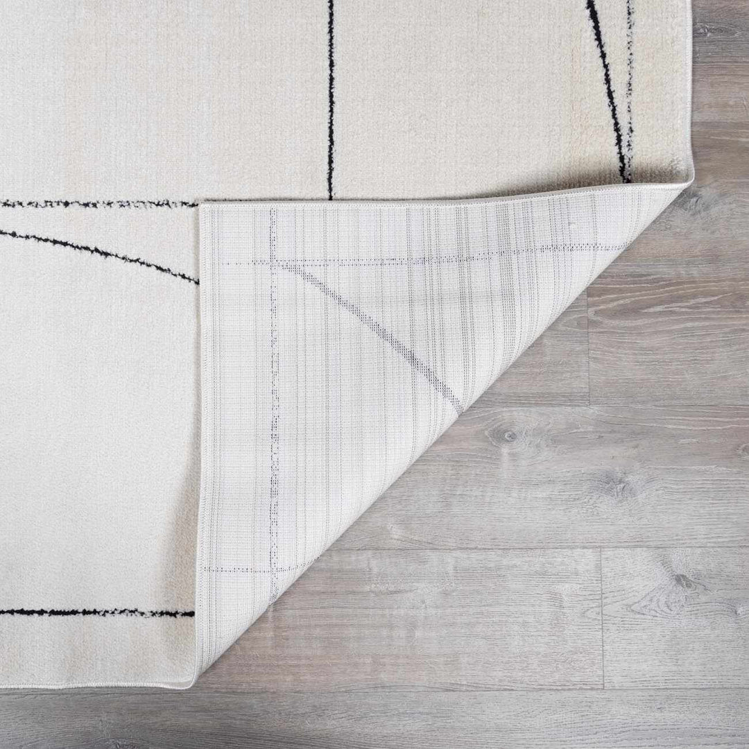 Cecily Contemporary Style Ivory And Black Area Rug - The Rug Decor