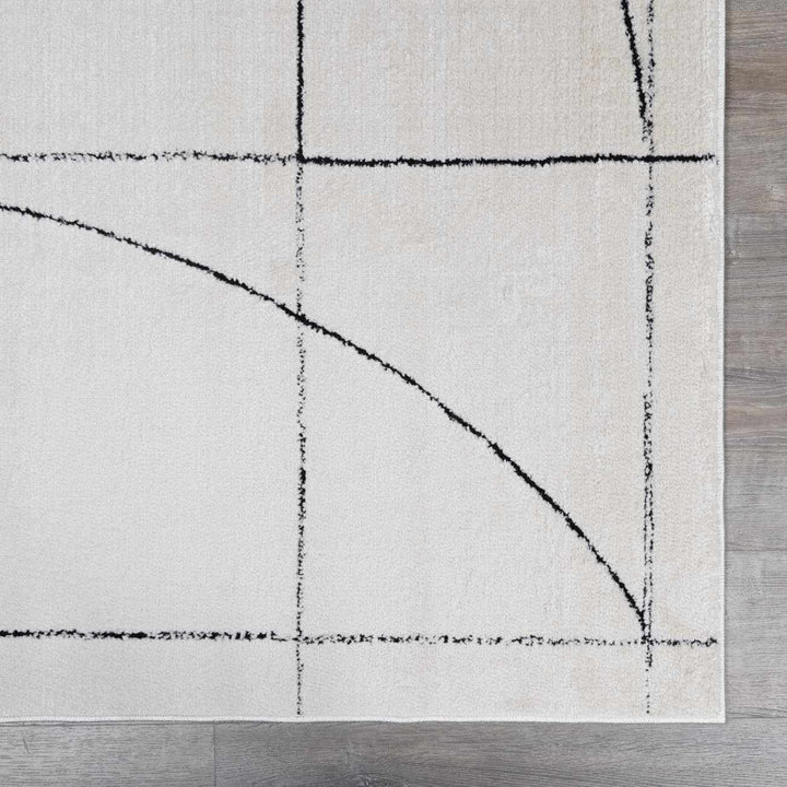 Cecily Contemporary Style Ivory And Black Area Rug - The Rug Decor