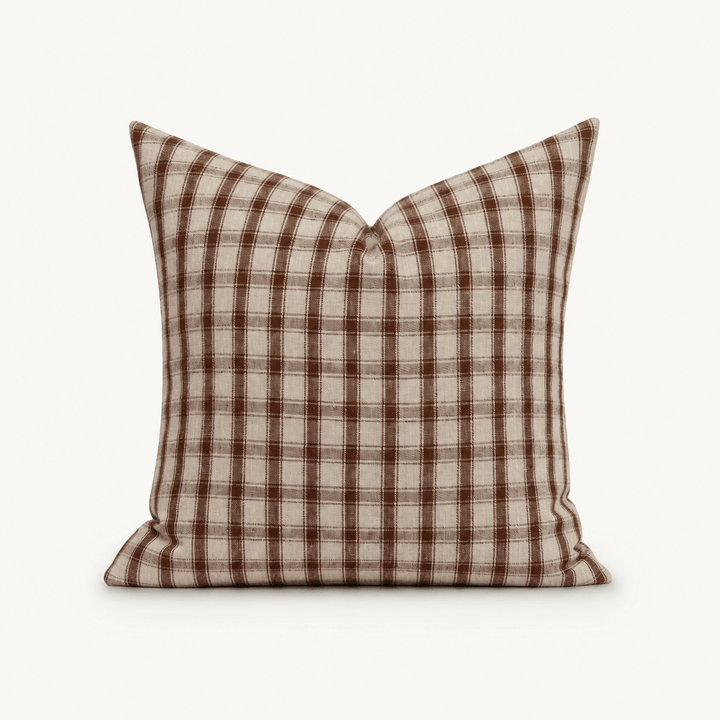 Cedar Red-Brown Woven Cotton Pillow Cover - The Rug Decor