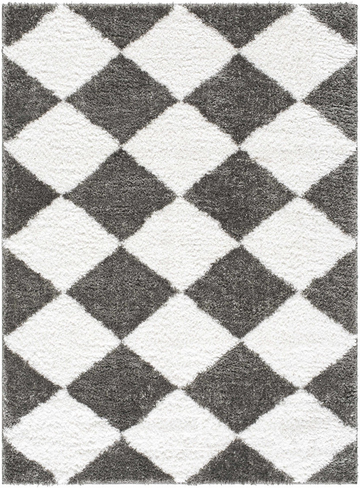 Celine Modern Geometric Design Gray And White Area Rug - The Rug Decor