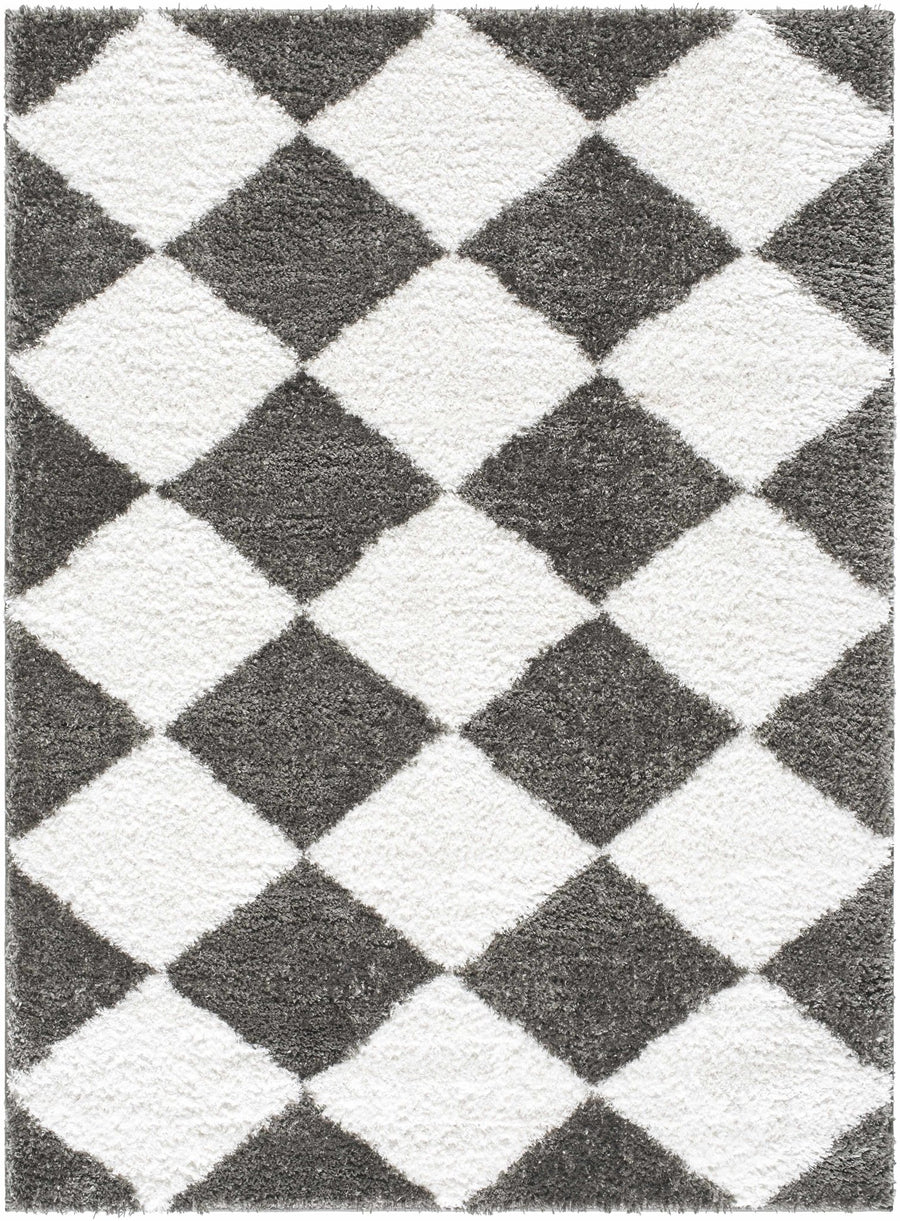 Celine Modern Geometric Design Gray And White Area Rug - The Rug Decor