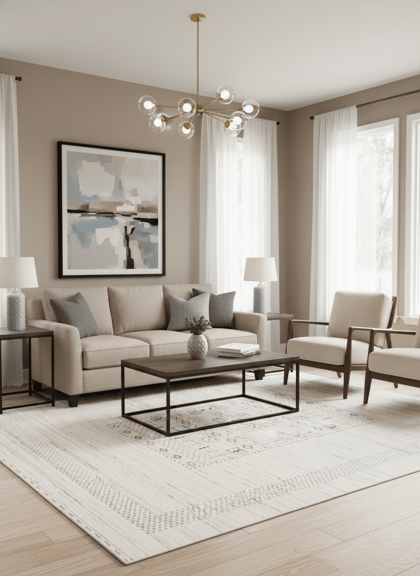 Center Pattern Natural Hand Loomed Wool Area Rug - The Rug Decor