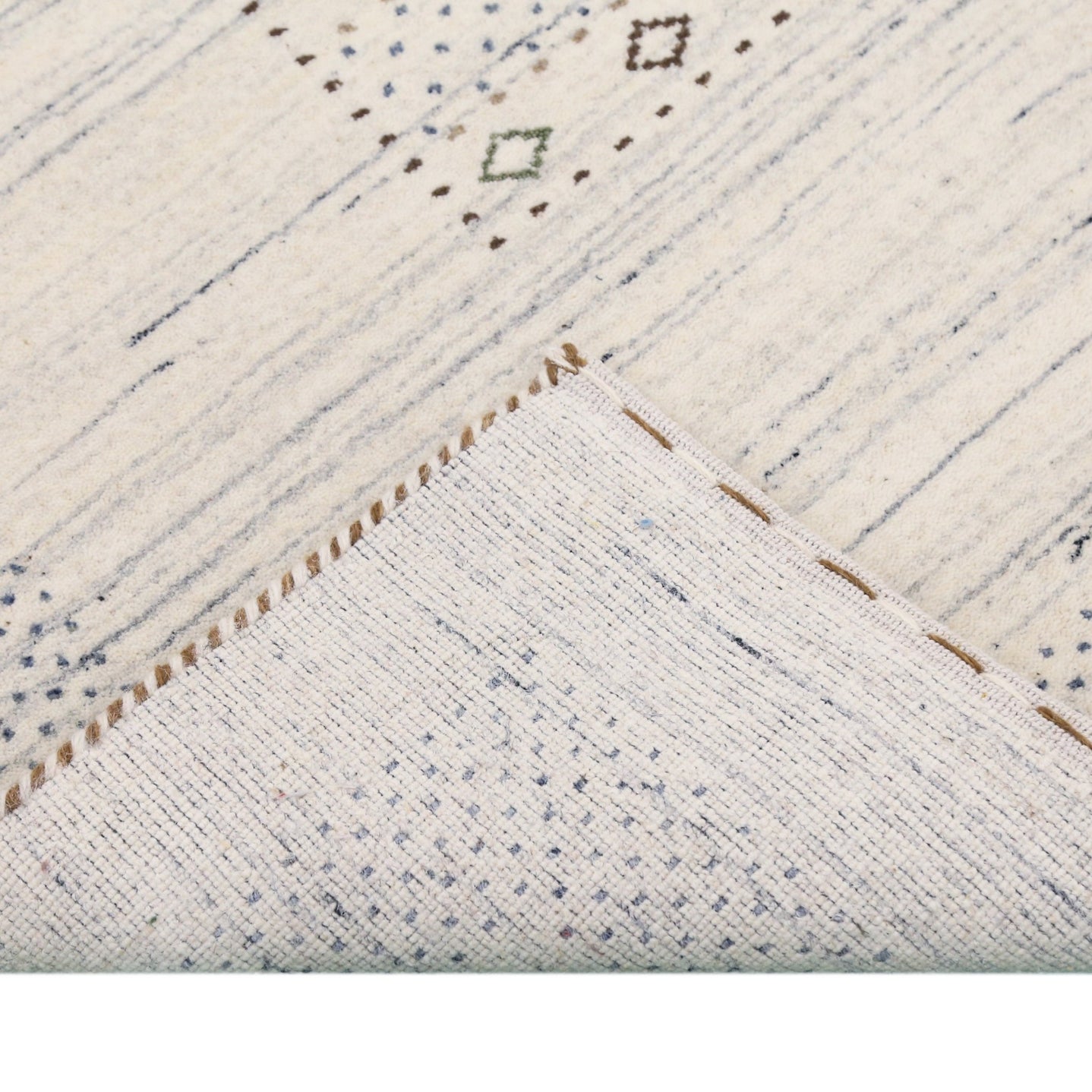 Center Pattern Natural Hand Loomed Wool Area Rug - The Rug Decor