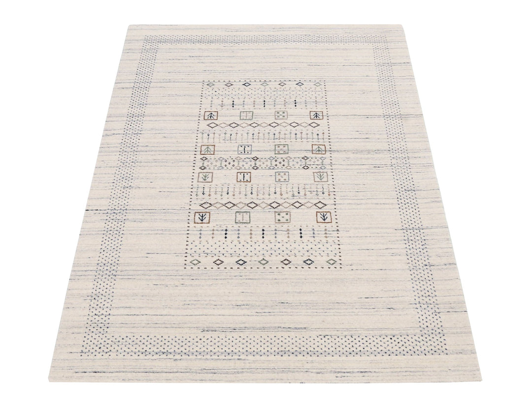 Center Pattern Natural Hand Loomed Wool Area Rug - The Rug Decor