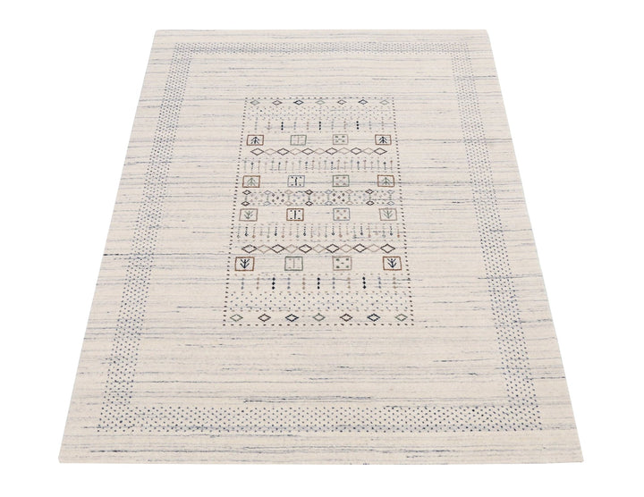 Center Pattern Natural Hand Loomed Wool Area Rug - The Rug Decor