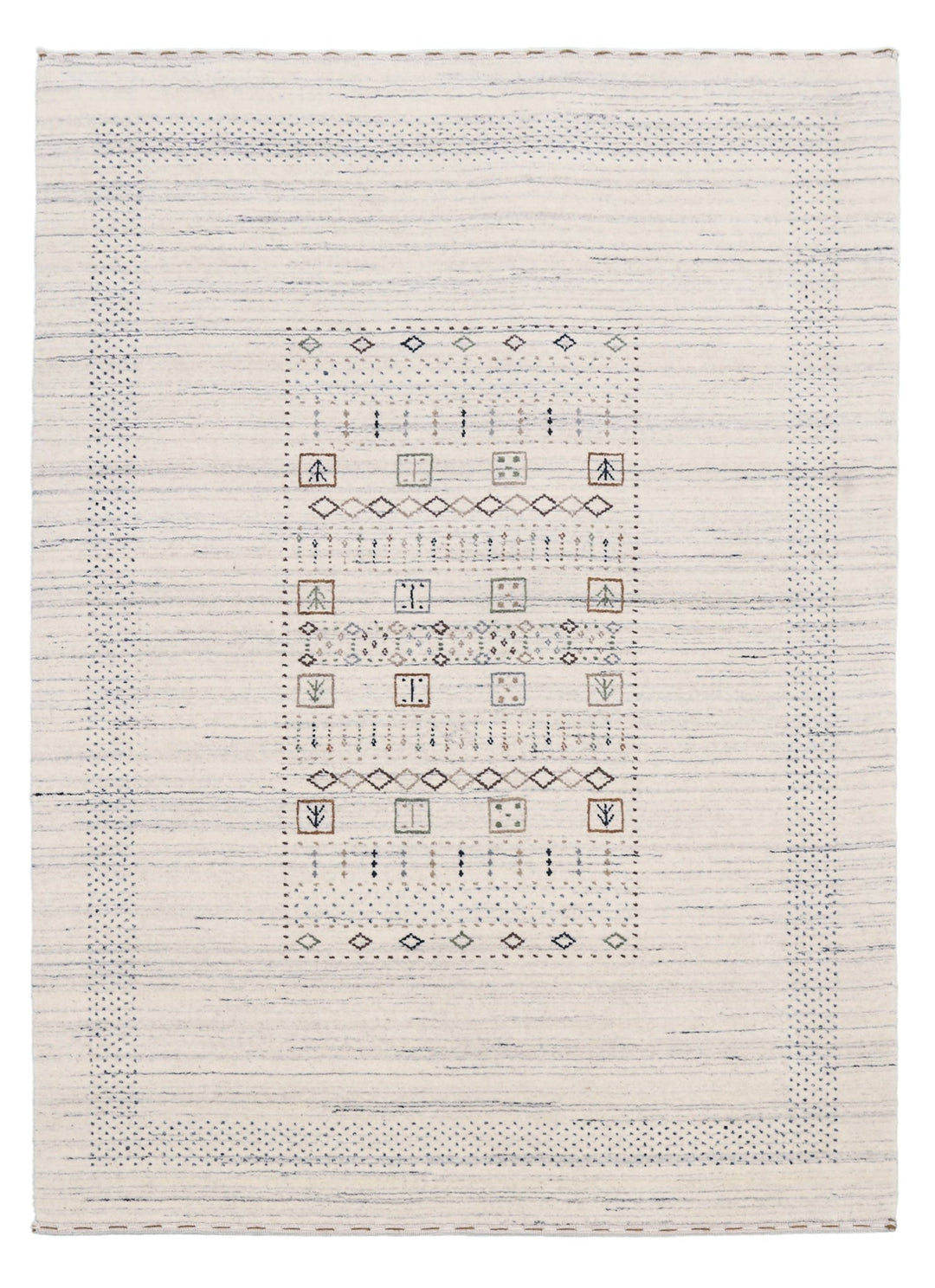 Center Pattern Natural Hand Loomed Wool Area Rug - The Rug Decor