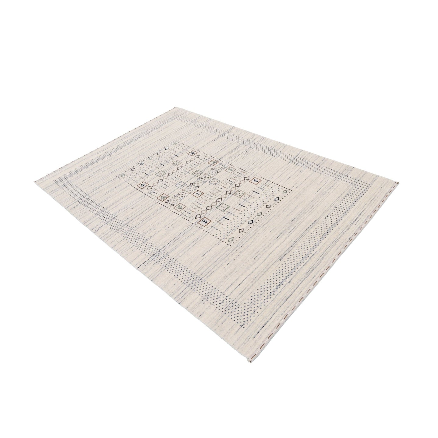 Center Pattern Natural Hand Loomed Wool Area Rug - The Rug Decor