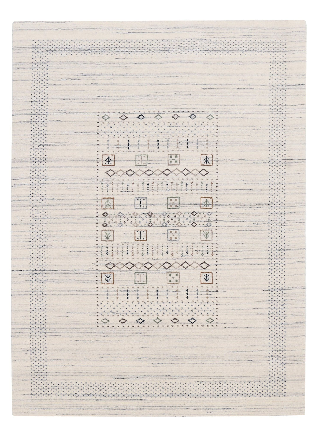 Center Pattern Natural Hand Loomed Wool Area Rug - The Rug Decor