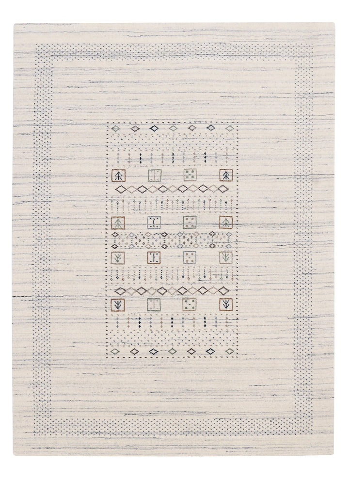 Center Pattern Natural Hand Loomed Wool Area Rug - The Rug Decor