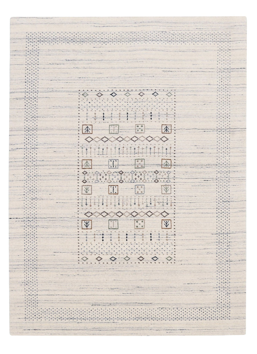 Center Pattern Natural Hand Loomed Wool Area Rug - The Rug Decor
