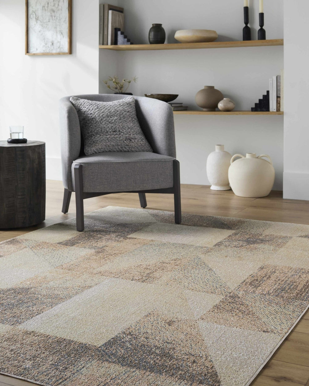 Chachi Contemporary Abstract Beige And Gray Rug - The Rug Decor