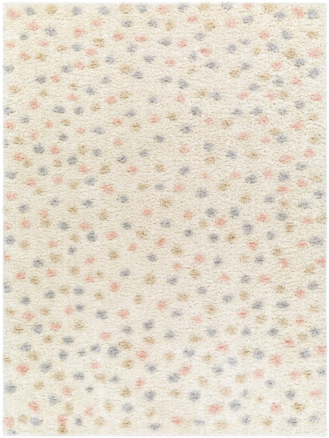 Chaia Dotted Beige, Rust, Blue and Olive Plush Pile Moroccan design Area Rug - The Rug Decor