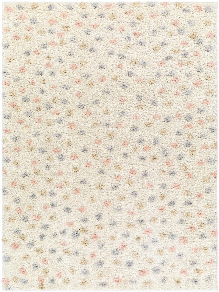 Chaia Dotted Beige, Rust, Blue and Olive Plush Pile Moroccan design Area Rug - The Rug Decor