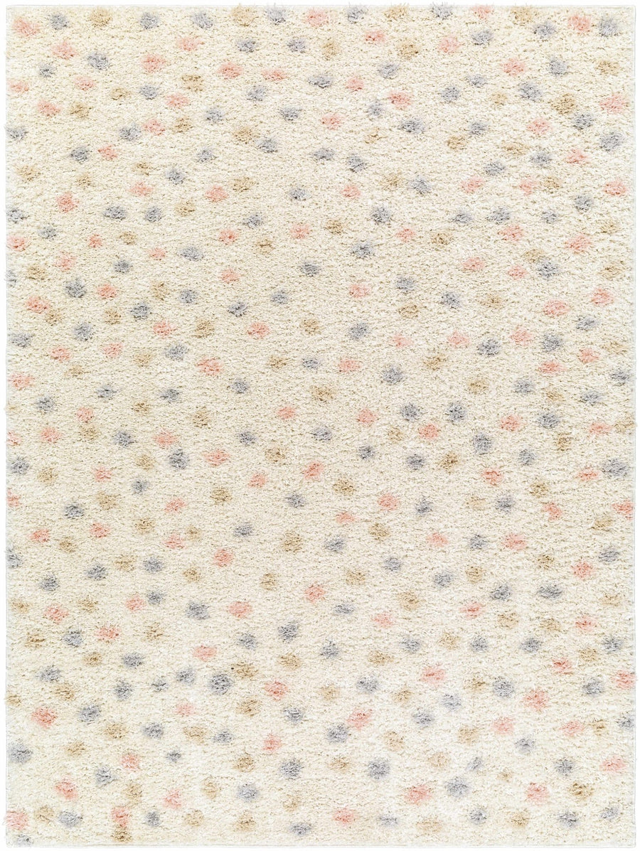 Chaia Dotted Beige, Rust, Blue and Olive Plush Pile Moroccan design Area Rug - The Rug Decor