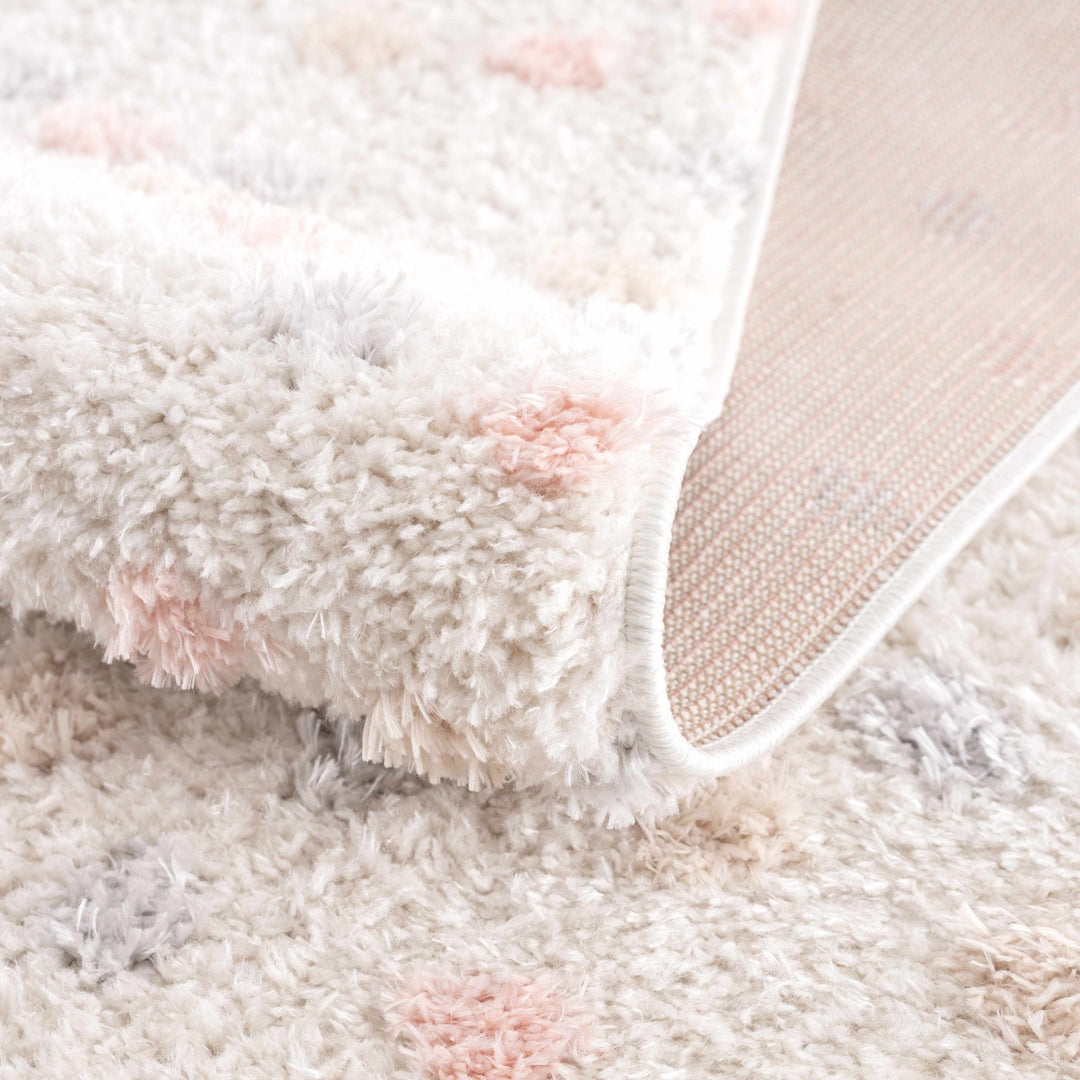 Chaia Dotted Beige, Rust, Blue and Olive Plush Pile Moroccan design Area Rug - The Rug Decor